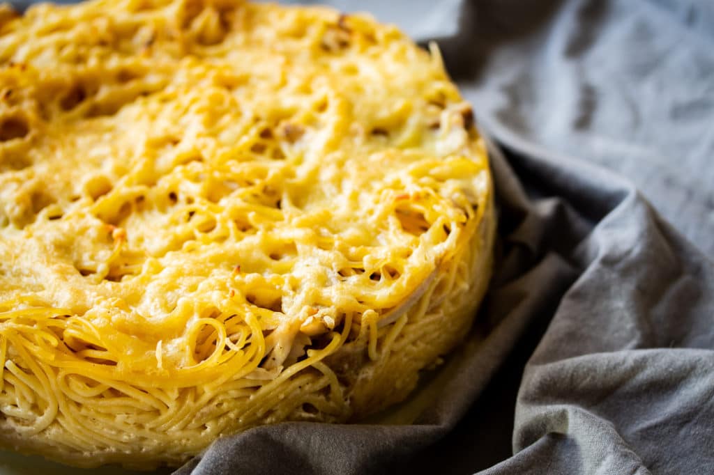 Spaghetti-Torte-Spaghettiauflauf