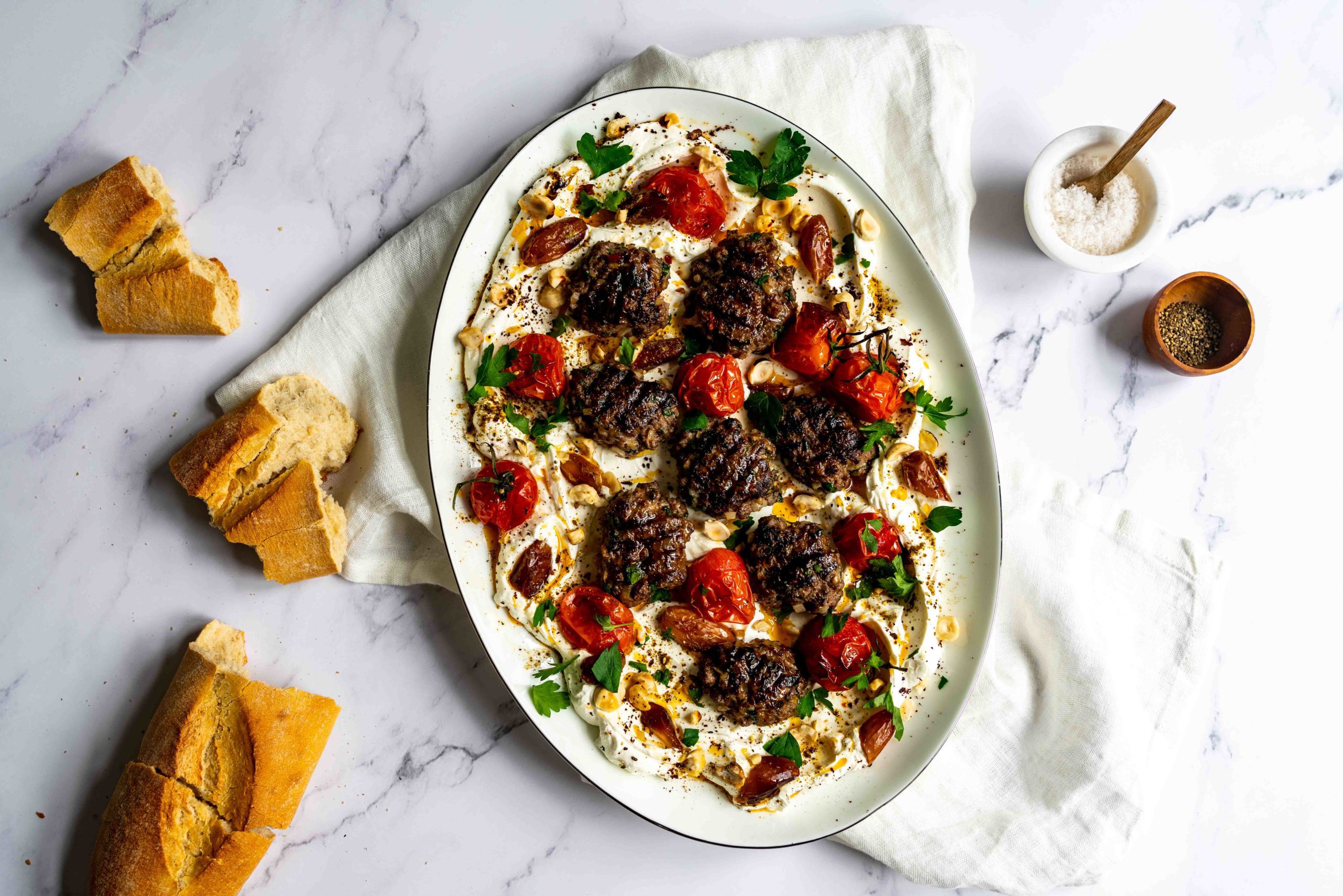 Kafta on Labneh